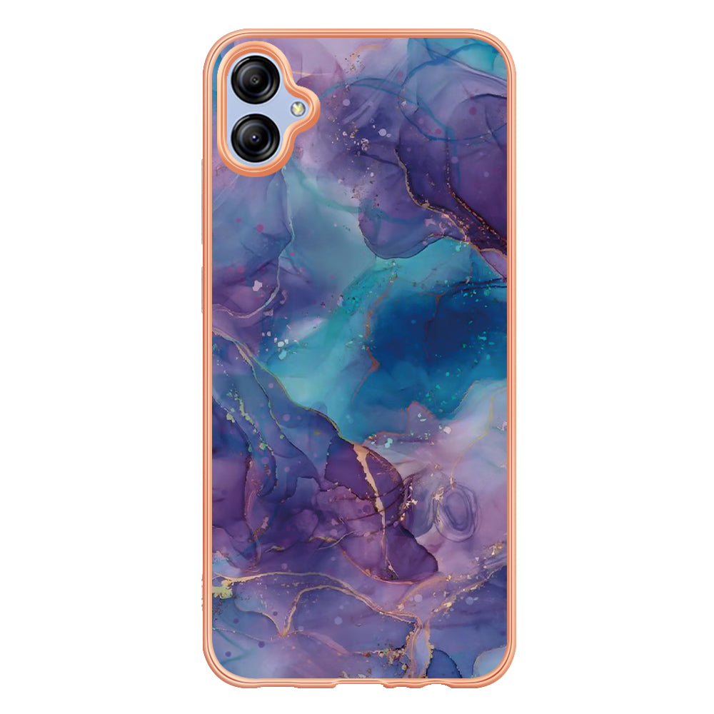 For Samsung Galaxy A04e 4G / F04 4G / M04 4G YB IMD Series-16 Style E Marble Pattern TPU IMD Phone Case 2.0mm Electroplating Cover For Samsung Galaxy A04e 4G / F04 4G / M04 4G YB IMD Series-16 Style E Marble Pattern TPU IMD Phone Case 2.0mm Electroplating Cover